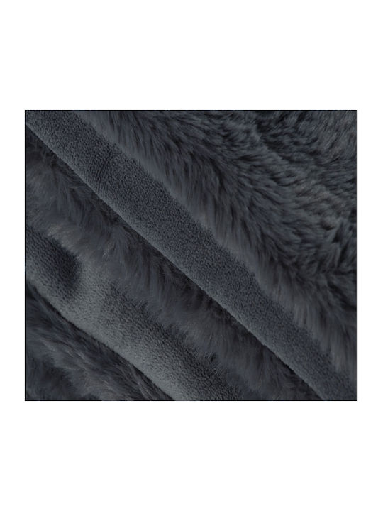 Nef-Nef Homeware Warmer Furry Blanket Super Double 240x220cm Gray