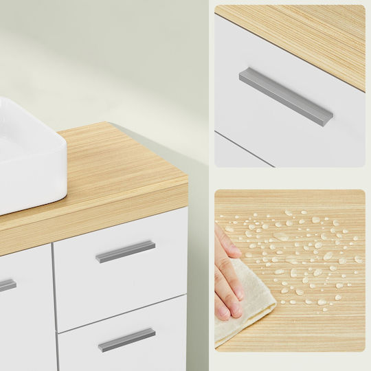 Songmics Πάγκος χωρίς Νιπτήρα Μ70xΒ30xΥ64cm Λευκός