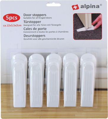 Wedge Plastic Door Stopper White 5pcs