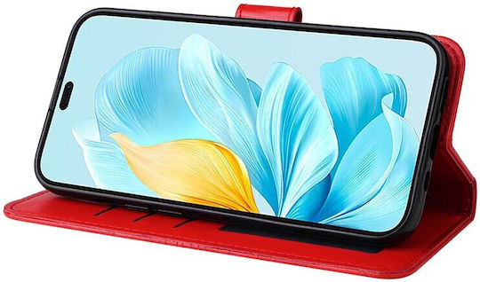 Embossed Sunflower Wallet Red (Honor 200 Lite 5G)