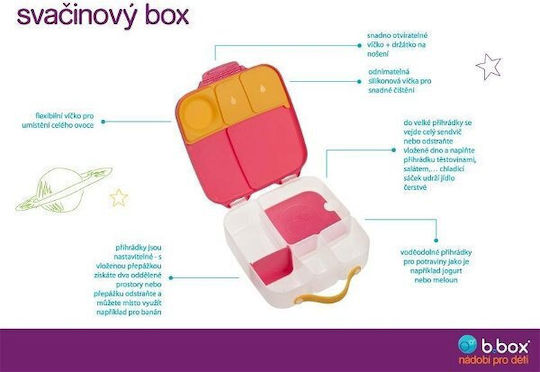 B.Box Πλαστικό Παιδικό Δοχείο Φαγητού 2lt Κόκκινο