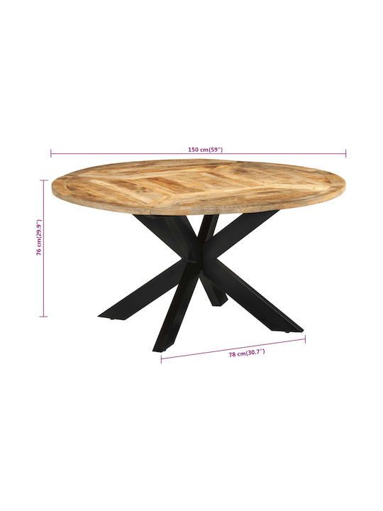 Oval Table Dining Room from Solid Wood & Metal Coffee 150x150x76cm