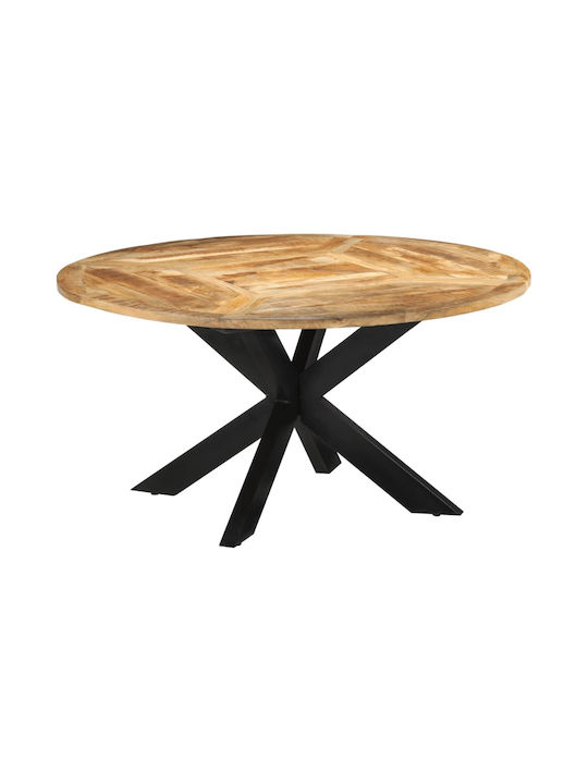 Oval Table Dining Room from Solid Wood & Metal Coffee 150x150x76cm