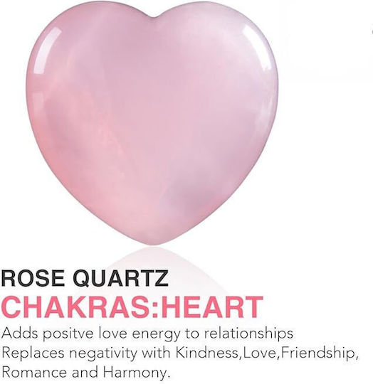 Ημιπολύτιμος Λίθος Ροζ Χαλαζία Heart Worry Stone Σχήμα Καρδιάς