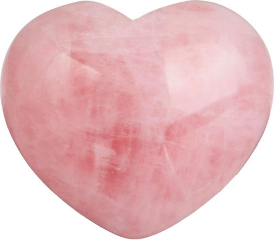 Ημιπολύτιμος Λίθος Ροζ Χαλαζία Heart Worry Stone Σχήμα Καρδιάς