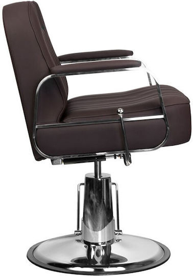 Barber Equipment Καρέκλα Κουρείου Καφέ με Ρυθμιζόμενο Ύψος