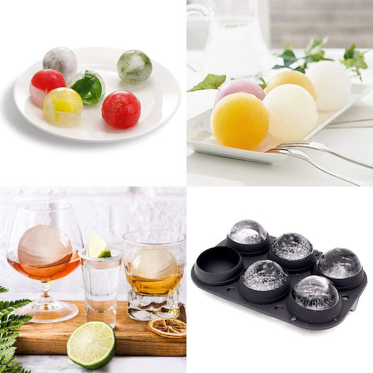 Zola Eiswürfelform Runde aus Silikon 6 Schlitze Schwarze ZY12093QWS89