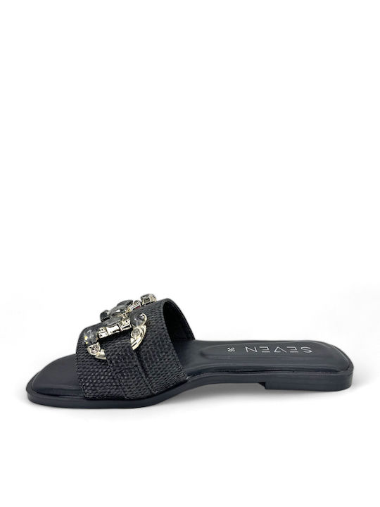 Seven Women's Flat Sandals in Black Color