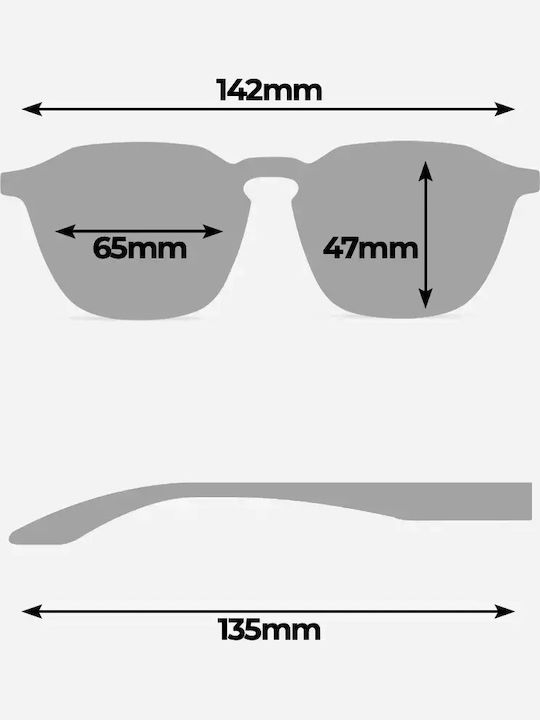 Twig Updike Unisex Sunglasses with Brown Tartaruga Plastic Frame and Brown Gradient Lens UPD03