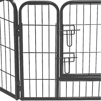 Steel Pet Fence Park 8 Panels with Gate 160x160x80 cm Malatec