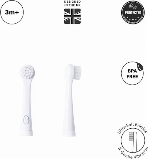 Matchstick Monkey Electric Toothbrush Replacement Heads 2 Pieces for 3+ Years Sonic