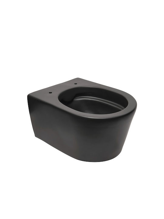 Swiss Aqua Technologies Brevis Wandhängende Toilette Randlos mit Deckel Sanftes Schließen Schwarz