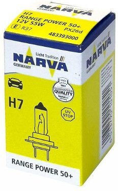 Narva Lămpi Autoturismului Range Power 50+ H7 Halogen 12V 55W 1buc
