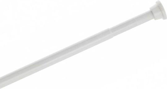 BAC-075-White Telescopic Shower Curtain Rod Straight Made of Aluminium White 75-135cm