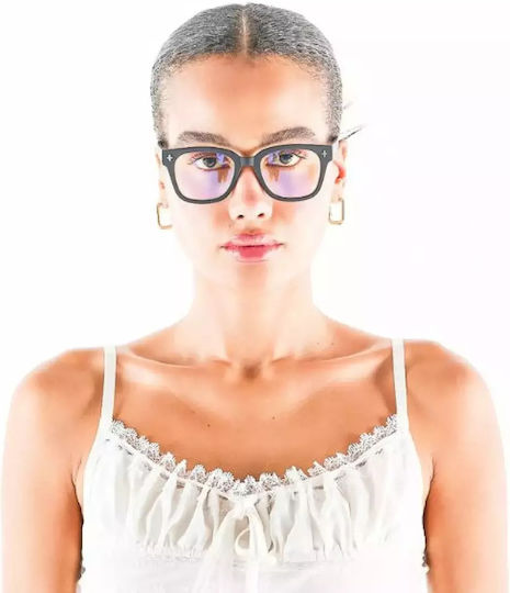 Okkia Giovanni Damen Acetat Brillengestelle Schwarz OK017BK