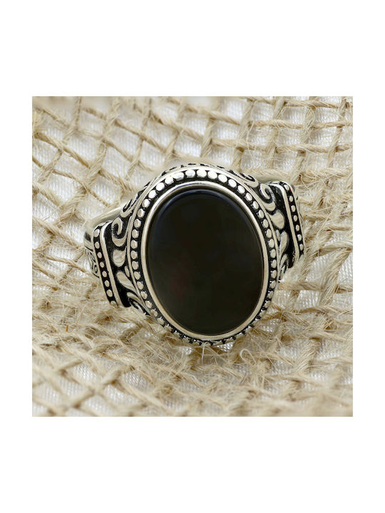 Men's Ring Silver 925° Black Onyx P-70801