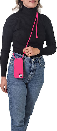 Sonique Back Cover Σιλικόνης 0.5mm με Λουράκι Φούξια (Redmi Note 13 Pro+)
