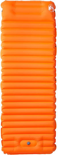 vidaXL Αυτοφούσκωτο Ημίδιπλο Υπόστρωμα Camping 190x68cm Πάχους 10cm Πορτοκαλί