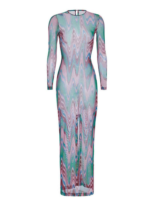Patbo Wave Printed Tulle Maxi Dress VEL24937US