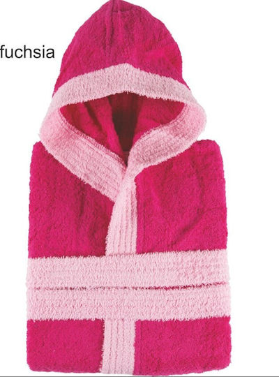 Flamingo Kids Hooded Bathrobe Fuchia-Pink