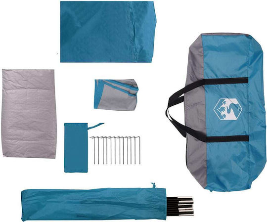 vidaXL Campingzelt Iglu Blau für 6 Personen 335x396x185cm