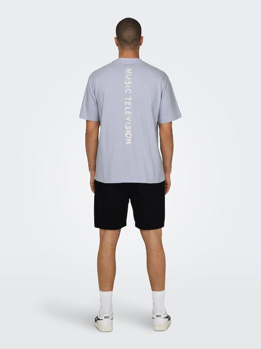 Only & Sons T-shirt Μωβ Βαμβακερό