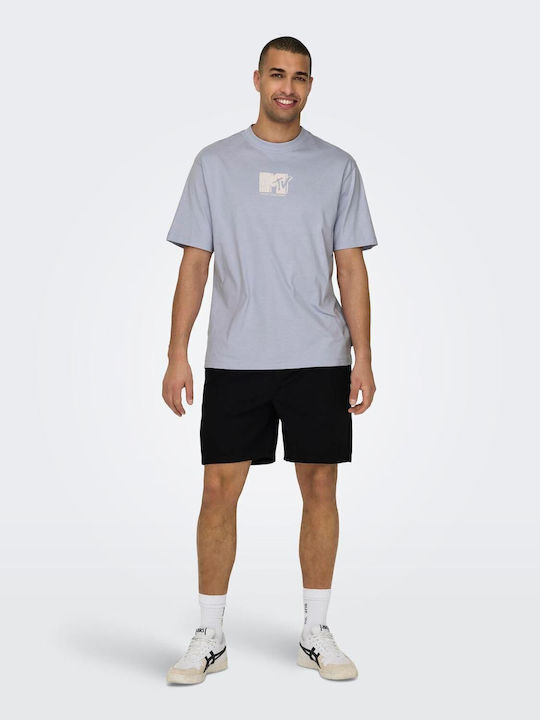 Only & Sons T-shirt Μωβ Βαμβακερό
