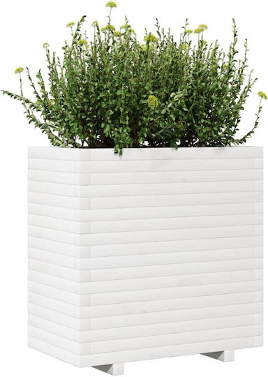 vidaXL Planter Box Wooden White 70x40x72cm.