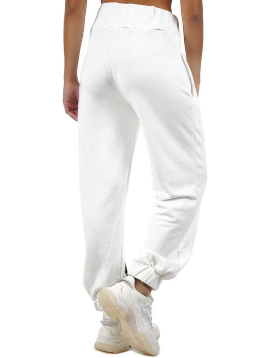 Kendall + Kylie Women's High Waist Jogger Sweatpants White