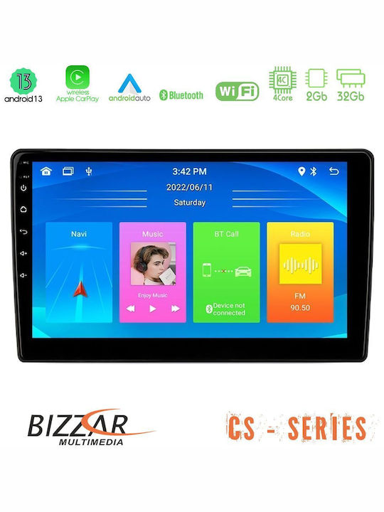 Bizzar Car Audio System 2DIN (Bluetooth/USB/WiFi/GPS/Apple-Carplay/Android-Auto) with Touch Screen 10"