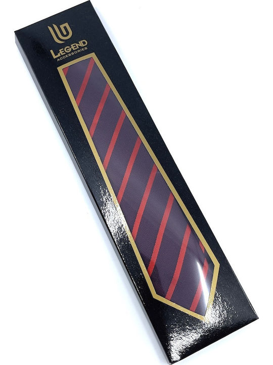 Legend Accessories Σετ Ανδρικής Γραβάτας Μεταξωτή με Σχέδια σε Μπορντό Χρώμα