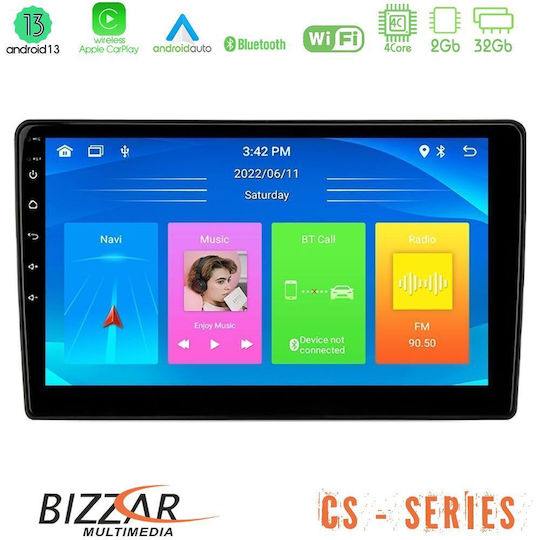 Bizzar Sistem Audio Auto 2DIN (Bluetooth/USB/WiFi/GPS/Apple-Carplay/Android-Auto) cu Ecran Tactil 9"