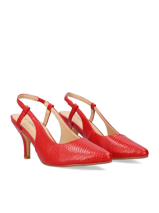 Synthetic Leather Red High Heels