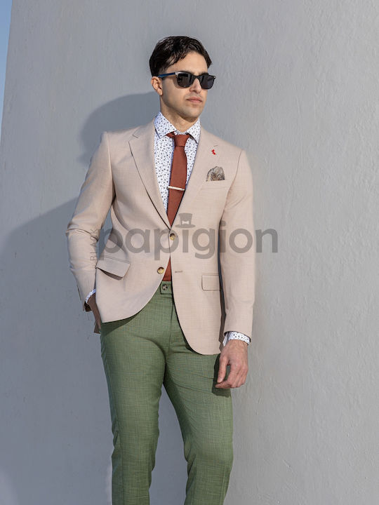 Men's Suit Jacket Slim Fit Beige