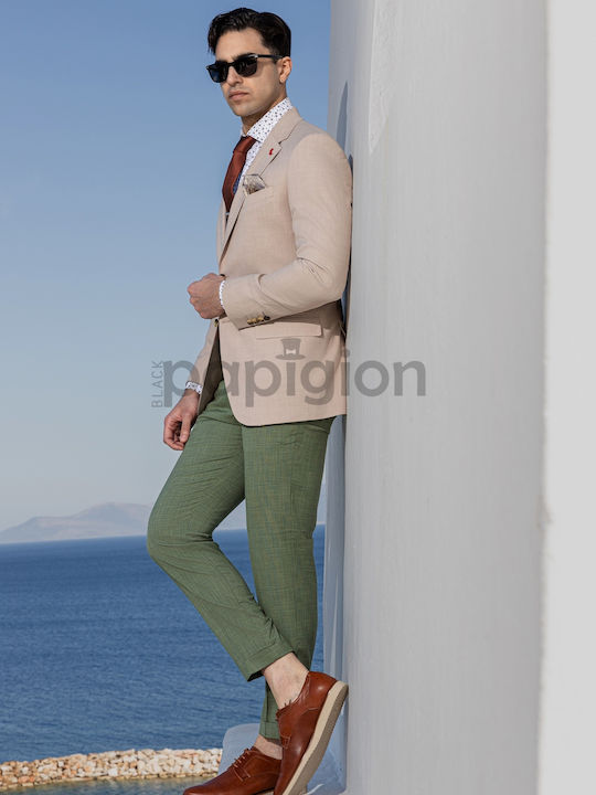 Men's Suit Jacket Slim Fit Beige