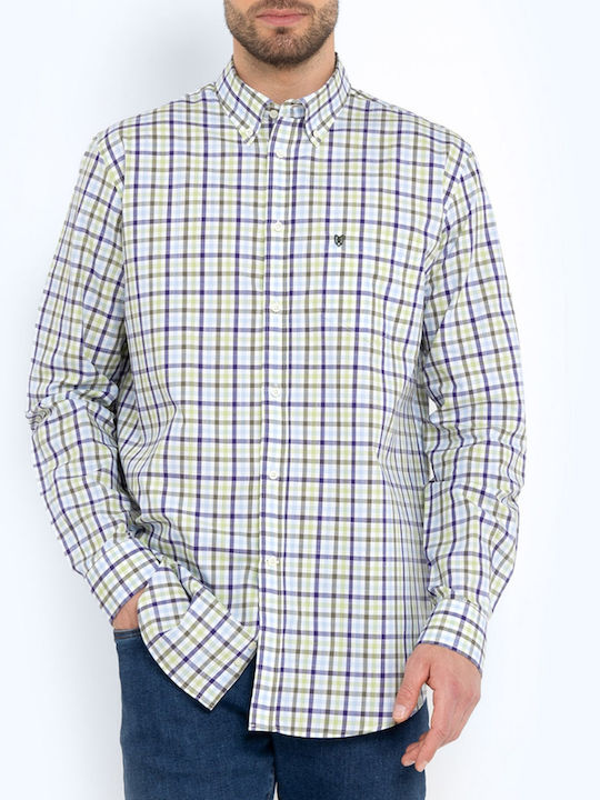 The Bostonians Men's Shirt Long Sleeve Cotton Olive