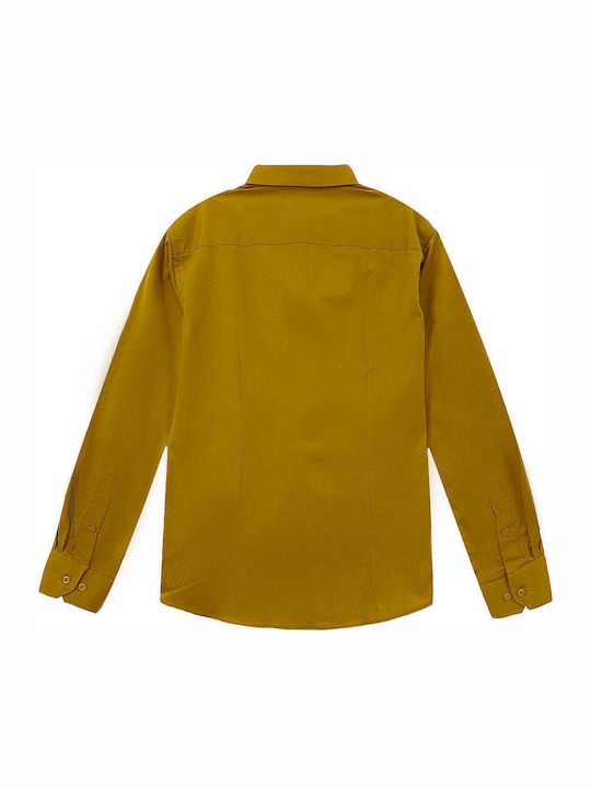 Langärmlig Baumwolle Hemd Mustard