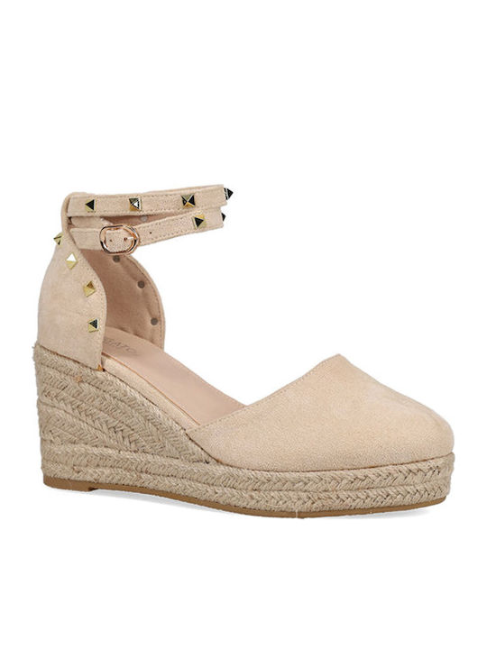 Damenplattformen im Espadrilles-Stil Beige