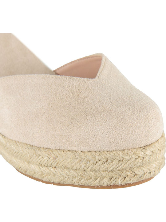Platforme Dama De Vară Tip Espadrile Bej