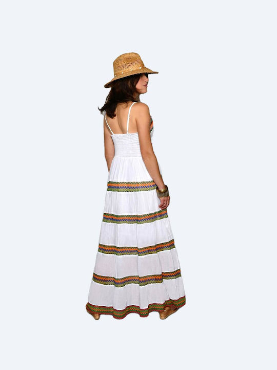 Mdl Maxi Dress with Ruffle White