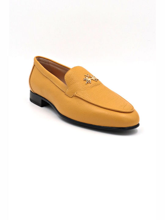 La Martina Leather Women's Moccasins in Yellow Color