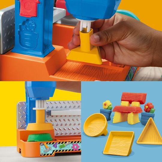 Hasbro Play-Doh Πλαστελίνη - Παιχνίδι Stamp and Saw Tool Bench για 3+ Ετών, 5τμχ