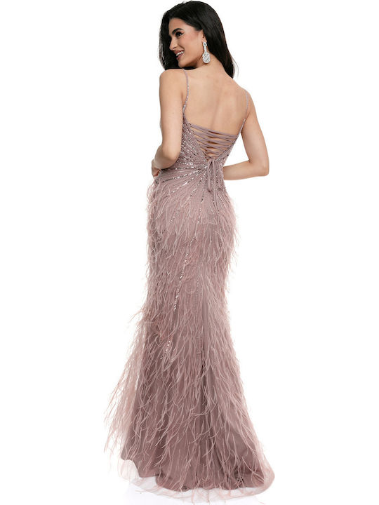 Rochie Maxi de Vară pentru Nuntă Botez Culoare Full Face Roz