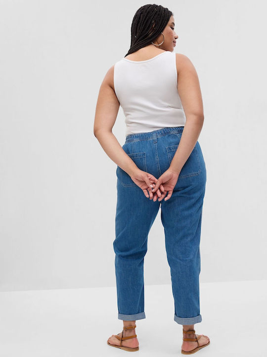 Γυναικείο Jean Παντελόνι Mid Rise σε Relaxed Εφαρμογή μπλε