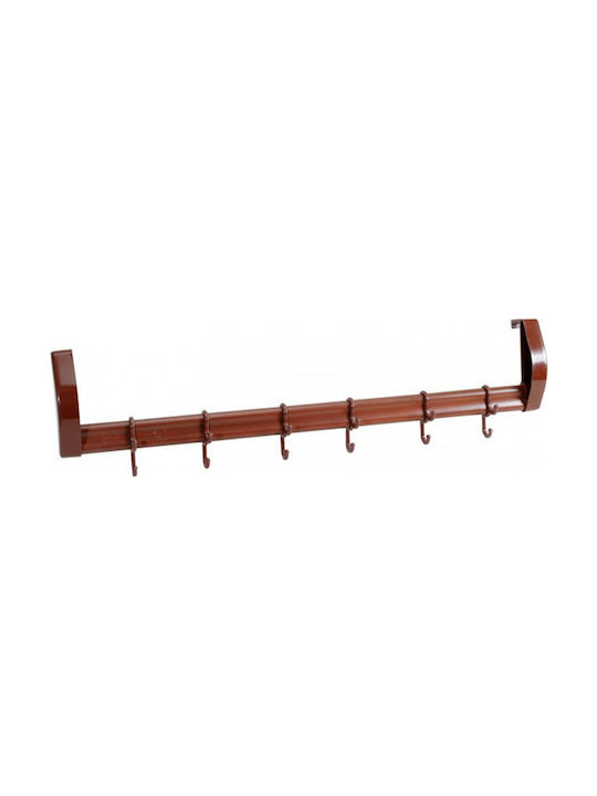 Homeplast Plastic Door Hook with 6 Positions Brown 58x5x16cm