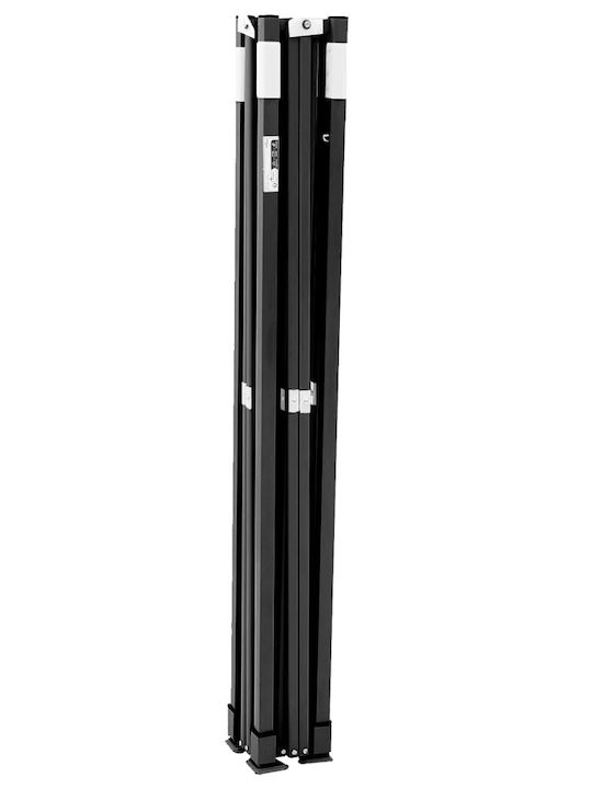 vidaXL Сгъваема киоска Градина Черен 4.1x2.79м