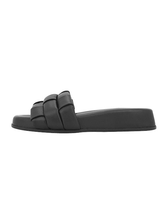 Gianna Kazakou Nemel Leather Women's Flat Sandals in Black Color