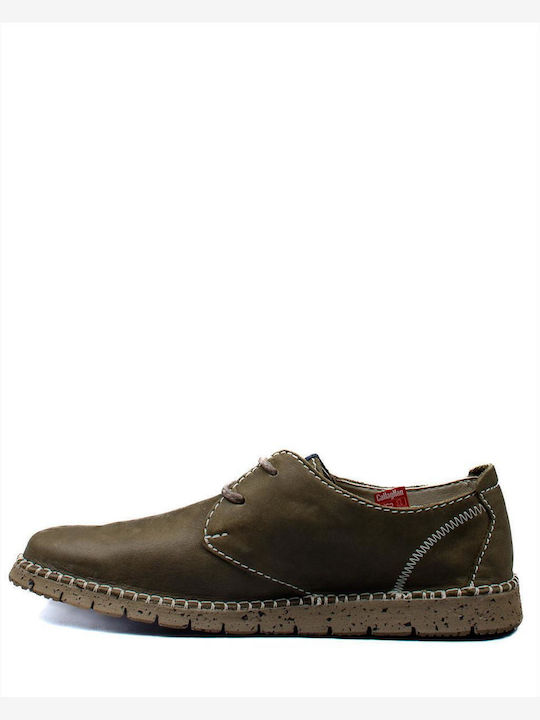 Men's Leather Casual Shoes Haki
