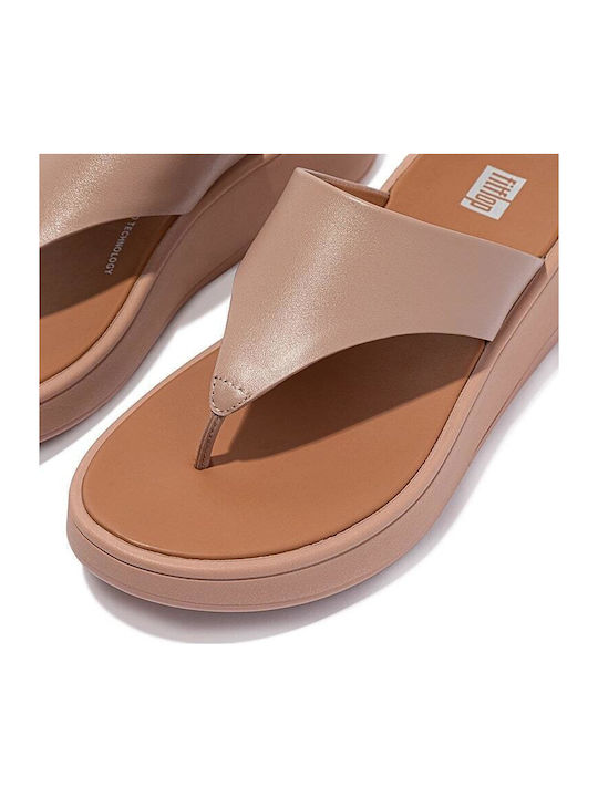 Leder Flache Sandalen für Damen Beige