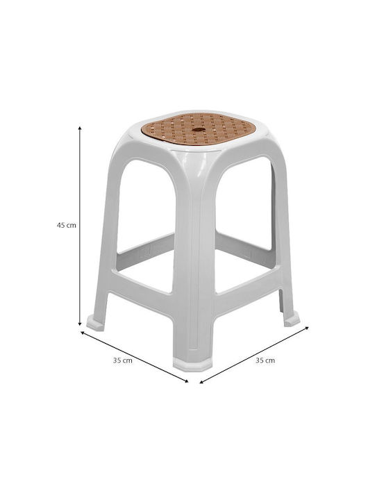 Gartenhocker aus Polypropylen Desia Weiß 35x35x45cm